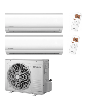 Kaisai Fly Multi 5.7kW luftvärmepump med 2 innedelar - Inklusive Installation med ROT*