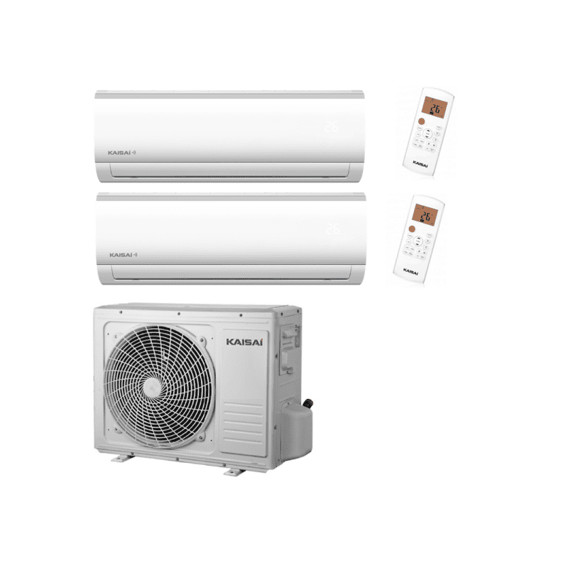 Kaisai Fly Multi 5.7kW luftvärmepump med 2 innedelar - Inklusive Installation med ROT*