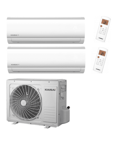 Kaisai Fly Multi 5.7kW luftvärmepump med 2 innedelar - Inklusive Installation med ROT*