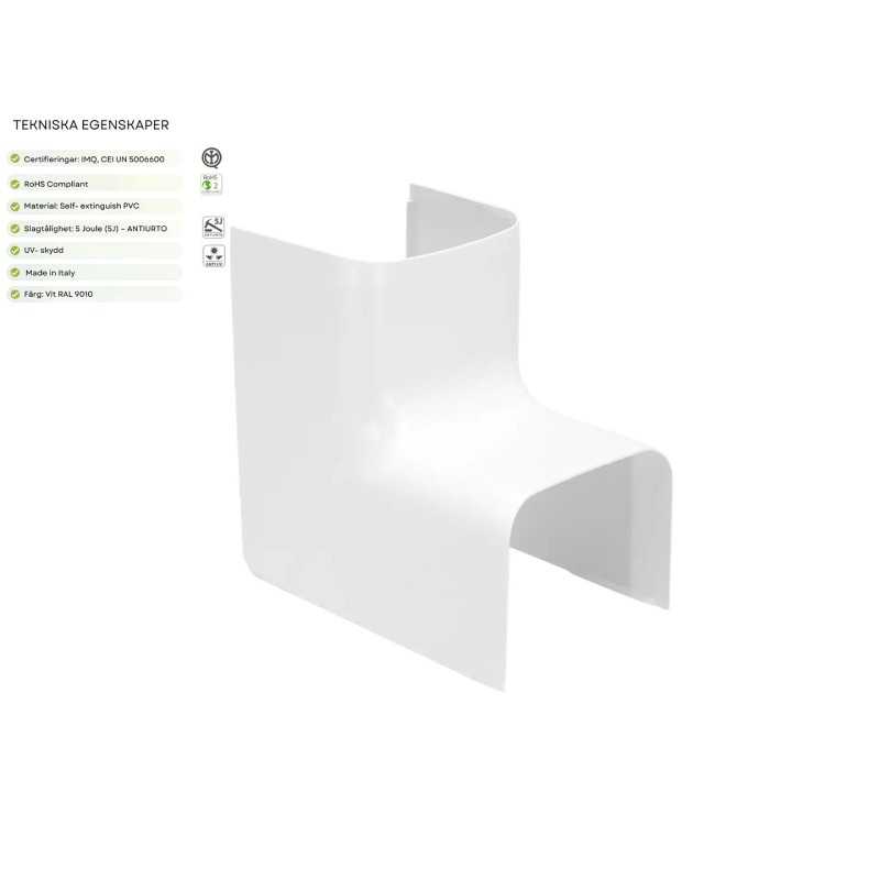 Invändigt hörn 80x60 Vit