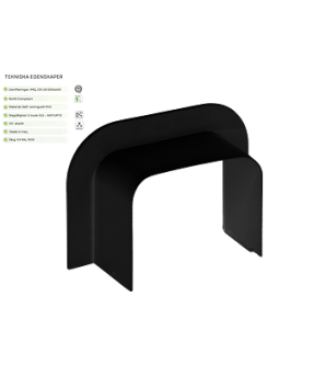 Rak genomföring 80x60 Svart