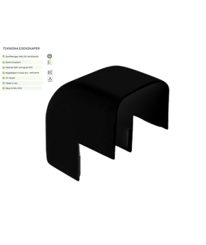 Utvändigt hörn 80x60 Svart