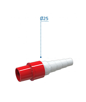 Rak koppling för slang Ø 25